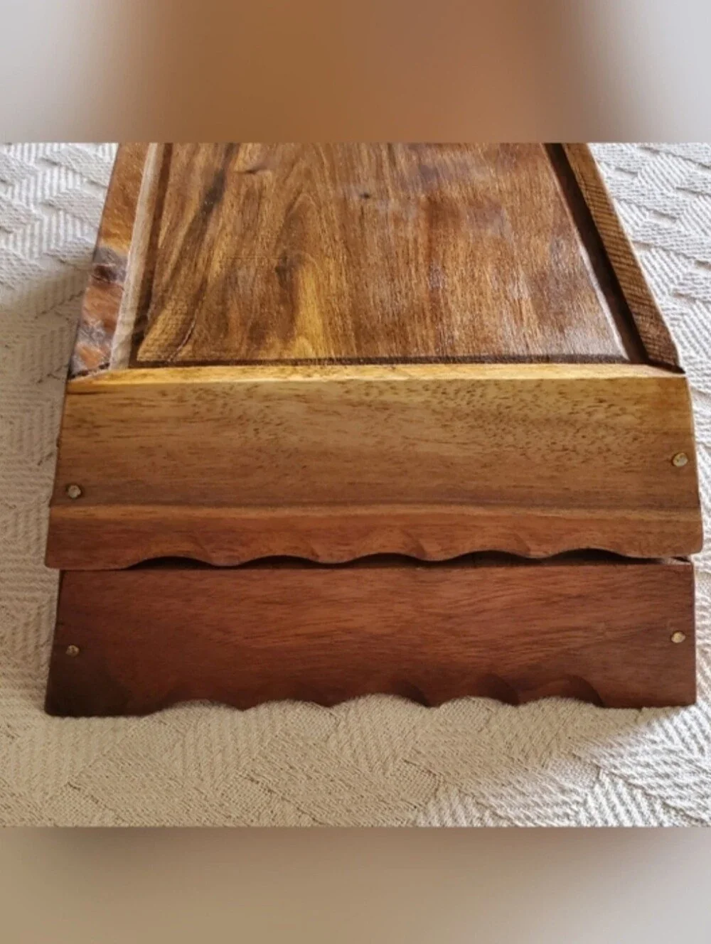VTG Mid Century Apco Japan Wooden Nesting Serving Trays Handled Catchall Obon